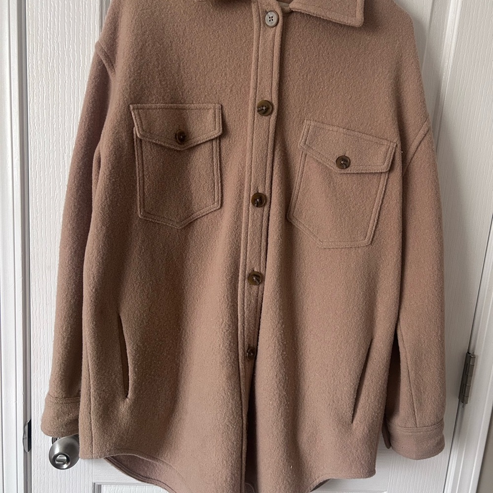 Wilfred Oversized Teddy Jacket in Camel